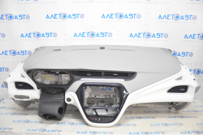 Торпедо передня панель з AIRBAG Chevrolet Bolt 17-21 сіра, з білими вставками