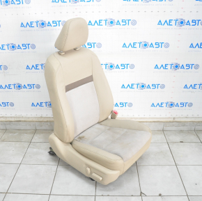 Пасажирське сидіння Toyota Camry v50 12-14 usa з airbag, шкіра беж+замш, електро, підігрів, під хімч, заломи на шкірі