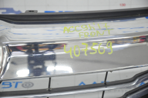 Решетка радиатора grill Honda Accord 16-17 hybrid, в сборе, с хромом, песок