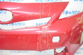 Бампер передній голий Toyota Prius V 12-14 дорест, червоний, прим’ятий, надриви, злам