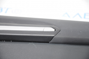 Обшивка дверей картка задня права Ford Fusion mk5 17-20 titanium, чорна шкіра з чорною вставкою шкіра, підлокітник шкіра, молдинг сірий, тріщина, подряпини