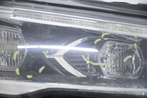 Фара передняя правая в сборе Ford Fusion mk5 17-20 LED, с DRL, трещины, песок