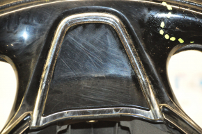 Руль голый Mitsubishi Outlander 14-21 кожа чернт, черная накладка, царапины накладки