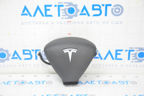 Подушка безпеки airbag в кермо водійська Tesla Model S 12-20 шкіра тип 1, чорн