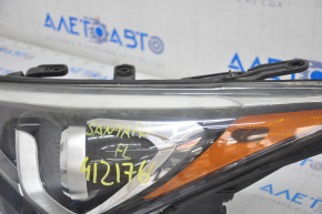 Фара передняя левая Hyundai Santa FE Sport 17-18 рест usa галоген, паутинка на стекле, песок