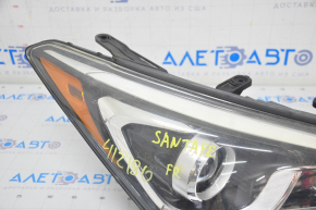 Фара передняя правая Hyundai Santa FE Sport 17-18 рест usa галоген, паутинка на стекле, песок
