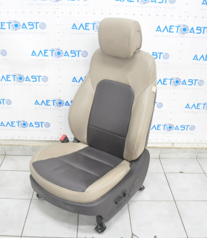 Водительское сидение Hyundai Santa FE Sport 17-18 рест, с airbag, электро, кожа бежевое+коричневое, подогрев