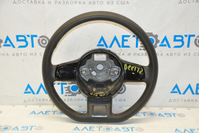 Руль голый VW Beetle 12-19 резина черн с черной накладкой без кнопок, царапины накладок