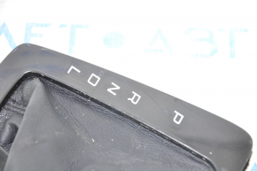 Ручка АКПП з накладкою шифтеру Ford Focus mk3 15-18 рест, гума, чорна накладка, протерта накладка