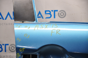 Дверь голая передняя правая Mitsubishi Outlander Sport ASX 10- синий D17A, тычки, деланная