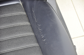 Сидіння водія Ford Fusion mk5 17-20 без airbag, електро, шкіра чорн+ганчірка, потріскалася шкіра, не працює моторчик вперед-назад