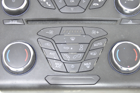 Панель управления радио Ford Fusion mk5 13-20 SYNC 1, под двухзонный климат, дефект покрытия