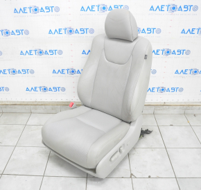 Сидіння водія Lexus RX350 RX450h 10-15 без airbag, електро, шкіра сіре, підігрів, вентиляція, перетягнута нижня частина, тріщини на шкірі, надрив, не закривається бардачок