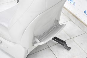 Сидіння водія Lexus RX350 RX450h 10-15 без airbag, електро, шкіра сіре, підігрів, вентиляція, перетягнута нижня частина, тріщини на шкірі, надрив, не закривається бардачок