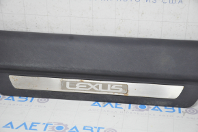 Накладка порога передня лев Lexus RX350 RX450h 10-15 черн, втрата, поліз хром