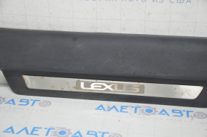 Накладка порога передня прав Lexus RX350 RX450h 10-15 чорний, потерта, поліз хром