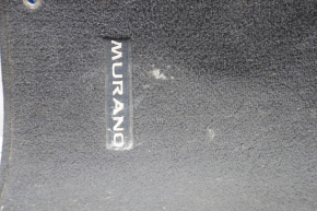 Килимок салону передній правий Nissan Murano z52 15-18 ганчірка чорний, пропалено, під хімчистку