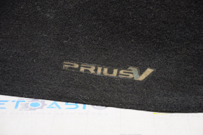 Килимок салону передній правий Toyota Prius V 12-17 ганчірка чорний, потертий напис