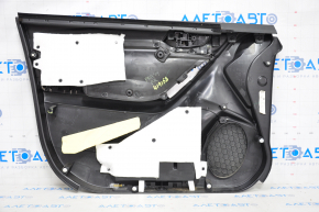 Обшивка дверей картка передня прав Subaru Forester 14-18 SJ черн з сірою вставкою ганчірка, підлокітник ганчірка, подряпини, тріщина в креп