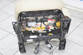Водійське сидіння Ford Fusion mk5 13-16 електро, з airbag, підігрів, бежева шкіра, тріщини на шкірі