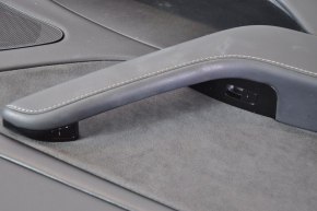 Обшивка дверей картка задня ліва Tesla Model 3 18-20 шкіра чорн з динаміком та керуванням склопідйомником та кнопкою відкриття дверей, плями, тички