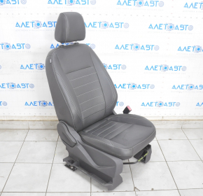 Пассажирское сидение Ford C-max MK2 13-18 с airbag, механич, кожа черн, потерто