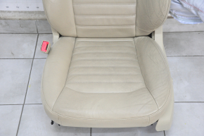 Водительское сидение Ford Fusion mk5 13-16 без airbag, кожа беж, электро, подогрев, стрельнувшее, трещины на коже