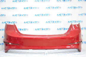 Бампер задний голый Hyundai Elantra AD 17-18 дорест, красный, трещина в креп