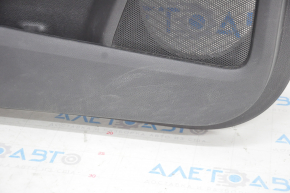 Обшивка дверей картка передня лев Ford Edge 15-18 чорна шкіра, titanium біла строчка, подряпини