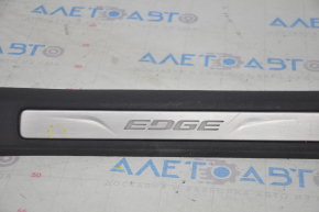Накладка порога передняя правая Ford Edge 15- черн с подсветкой, царапины, тычка, слом креп