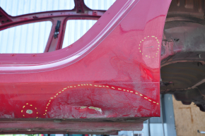 Чверть крило задня ліва Tesla Model 3 18- на кузові, фільонка залізо, червоний PMMR, вм’ятини