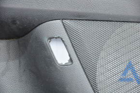 Обшивка дверей картка передня лев Ford Fusion mk5 17-20 чорн з чорною вставкою ганчірка, підлокітник шкіра, молдинг сірий структура, подряпини