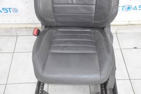 Сидіння водія Ford C-max MK2 13-18 без airbag, електро, шкіра чорний, підігрів, тріщини на шкірі