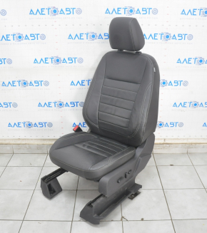 Сидіння водія Ford C-max MK2 13-18 без airbag, електро, шкіра чорний, підігрів, тріщини на шкірі