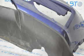 Бампер передний голый Nissan Rogue 17- синий, слом креп, трещина, прижат, царапины