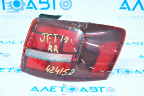 Фонарь внешний крыло правый VW Jetta 16-18 USA галоген, тёмный, царапины, трещины
