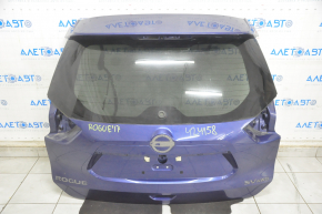 Дверь багажника голая со стеклом Nissan Rogue 17-20 под электропривод синий RBY