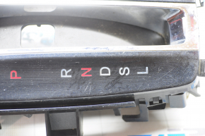 Накладка шифтера Honda Accord 13-17 чорна, глянець, з хромом тип 1 без заглушки, подряпини