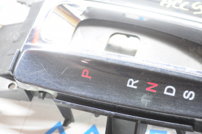 Накладка шифтера Honda Accord 13-17 черная, глянец, с хромом тип 2 без заглушки, царапины
