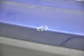 Бампер задний голый Nissan Rogue 17- синий, царапины, надрывы, трещины, прижат
