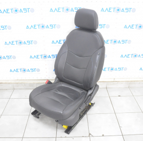 Водійське сидіння Chevrolet Volt 16- з airbag, механічне, чорна шкіра, синій рядок, з підігрівом