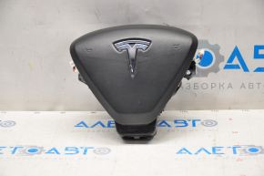 Подушка безопасности airbag в руль водительская Tesla Model S 12-20 кожа тип 1, черн, царапины