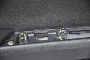 Обшивка дверей картка задня ліва Ford Fusion mk5 13-16 чорн з чорною вставкою шкіра, підлокітник шкіра, молдинг під дерево, тріщини в креп