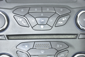 Панель управління радіо Ford Fusion mk5 13-20 SYNC 1 з підігрівом під двозонний клімат, потерті кнопки