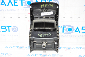 Накладка центральной консоли задняя Ford Fusion mk5 17-20 черная, под воздуховоды, царапины