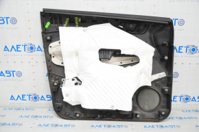 Обшивка двери карточка передняя правая Ford Escape MK3 17-19 рест, черная, хром ручка, царапины
