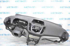 Торпедо передняя панель с AIRBAG Ford Escape MK3 17-19 рест, черн, темно серые наклаки, царапины на накладках