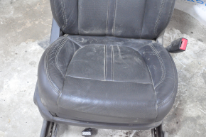 Пасажирське сидіння Lincoln MKZ 13-16 без airbag, електро, шкіра чорна, під хімч, зламана кнопка, деформовано