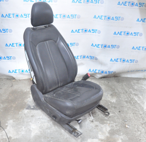 Пасажирське сидіння Lincoln MKZ 13-16 без airbag, електро, шкіра чорна, під хімч, зламана кнопка, деформовано