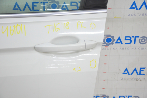 Дверь в сборе передняя левая VW Tiguan 18- keyless, белый LC9A, тычки
